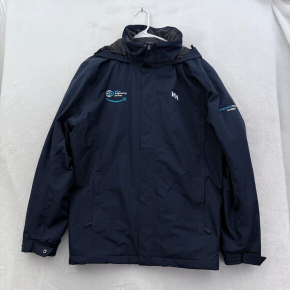Helly Hansen Jacket Mens L Blue Full Zip Quilted Line Helly Tech Protection - Picture 1 of 14